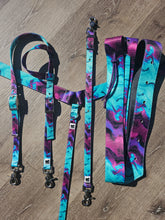 Load image into Gallery viewer, Blue and purple swirl tack set