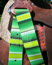 Load image into Gallery viewer, Lime green serape tack set