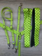 Load image into Gallery viewer, Green checkered tack set