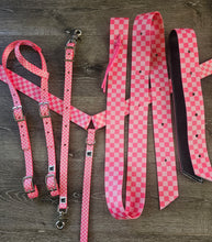 Load image into Gallery viewer, Pink checkered tack set