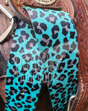 Load image into Gallery viewer, Turquoise cheetah tack set