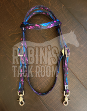 Load image into Gallery viewer, Black feathers browband headstall
