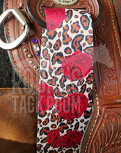 Load image into Gallery viewer, Cheetah roses latigo and off billet set
