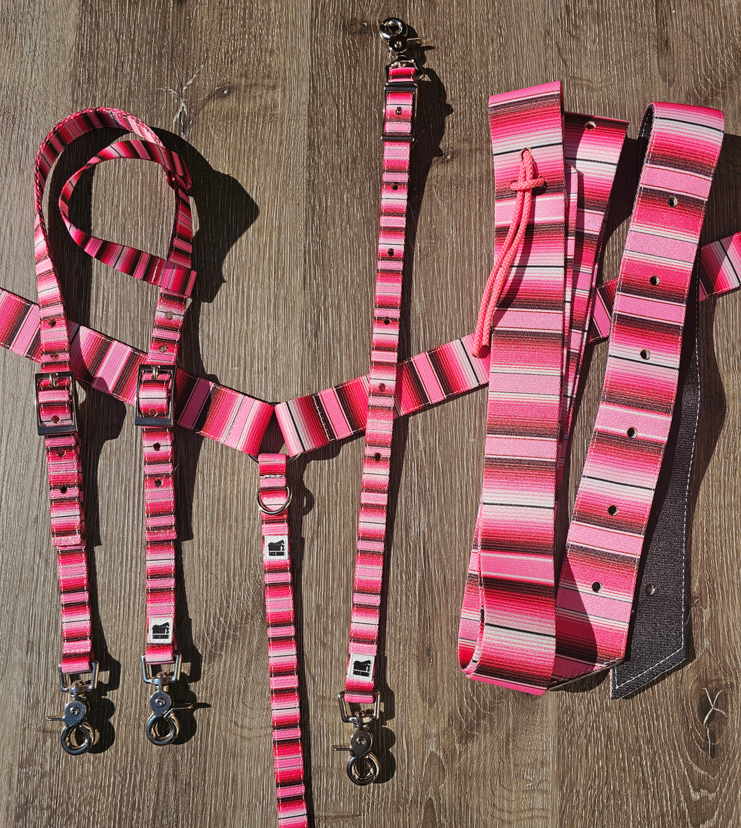 Pink serape tack set