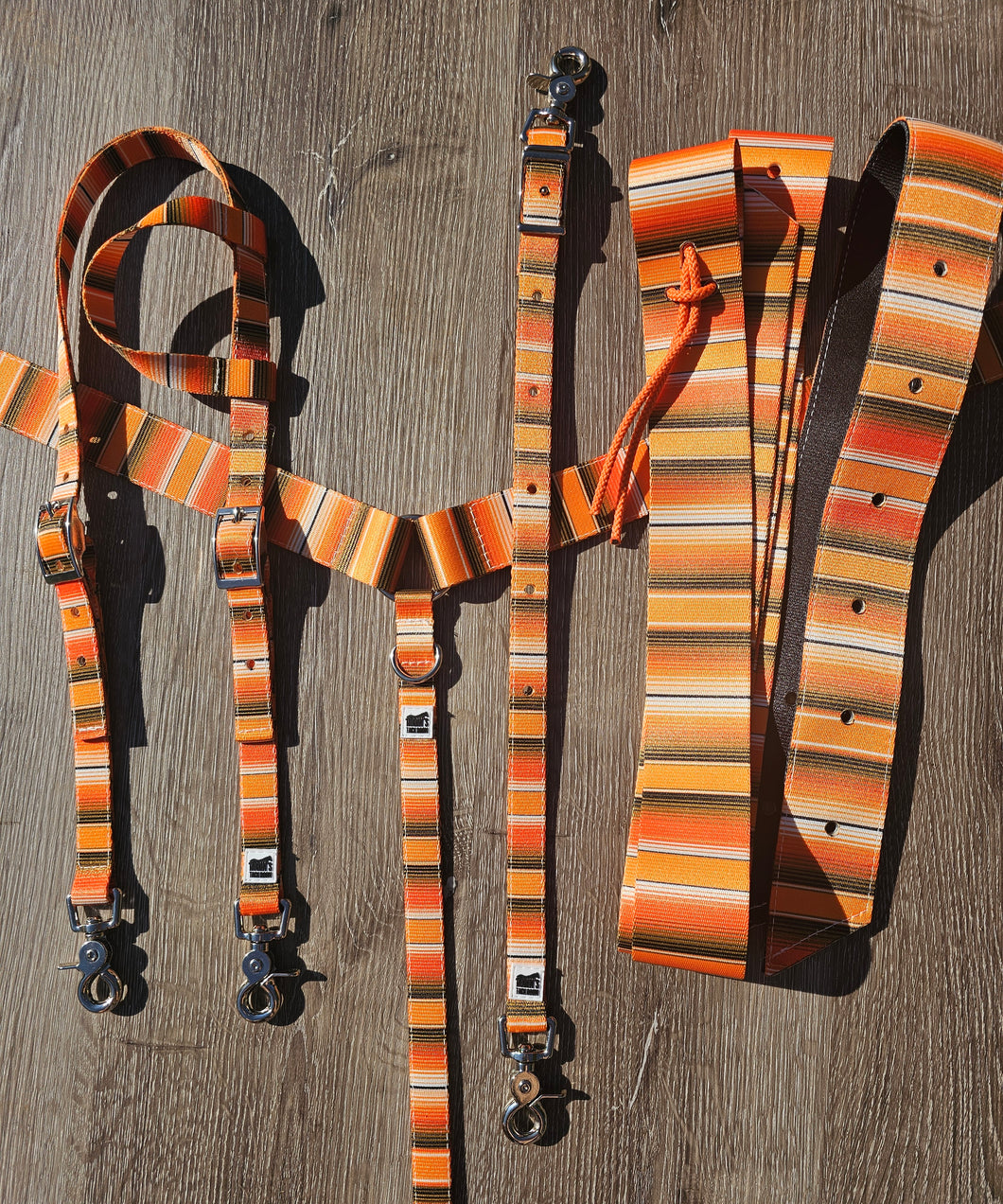 Orange serape tack set