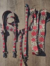 Load image into Gallery viewer, Cheetah roses tack set
