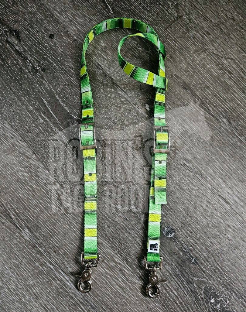 Lime green serape headstall