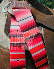 Load image into Gallery viewer, Red serape latigo and off billet set
