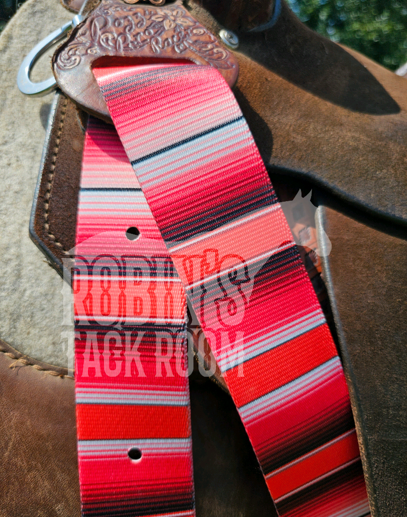 Red serape latigo and off billet set