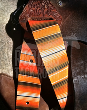 Load image into Gallery viewer, Orange serape latigo and off billet set
