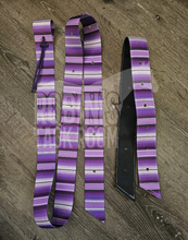 Load image into Gallery viewer, Purple serape latigo and off billet set
