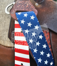 Load image into Gallery viewer, Stars and stripes latigo and off billet set
