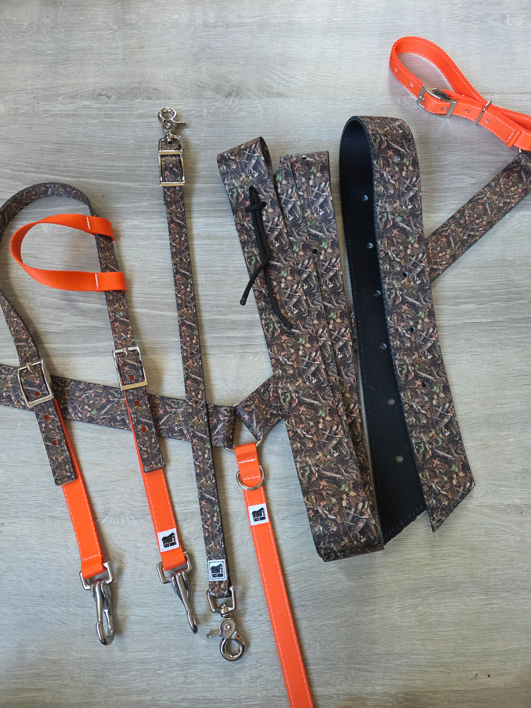 Orange camo tack set