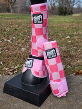 Load image into Gallery viewer, Pink checkers splint boots
