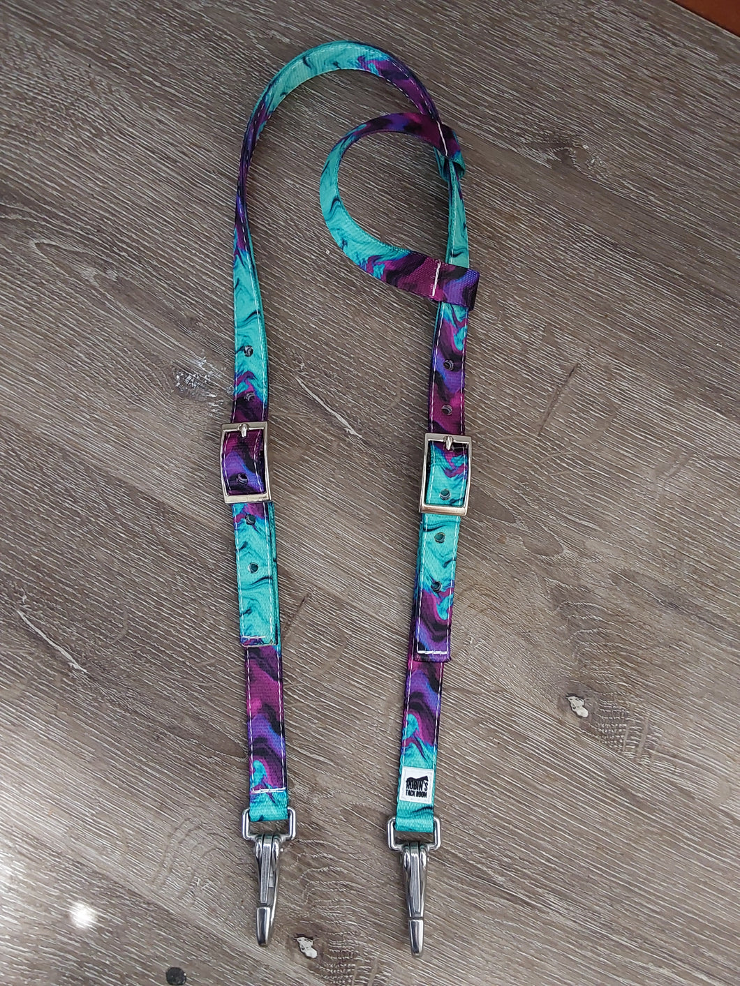 Blue and purple swirl headstall