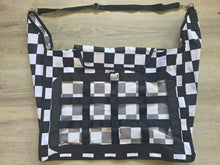 Load image into Gallery viewer, Black and white checkered hay bag
