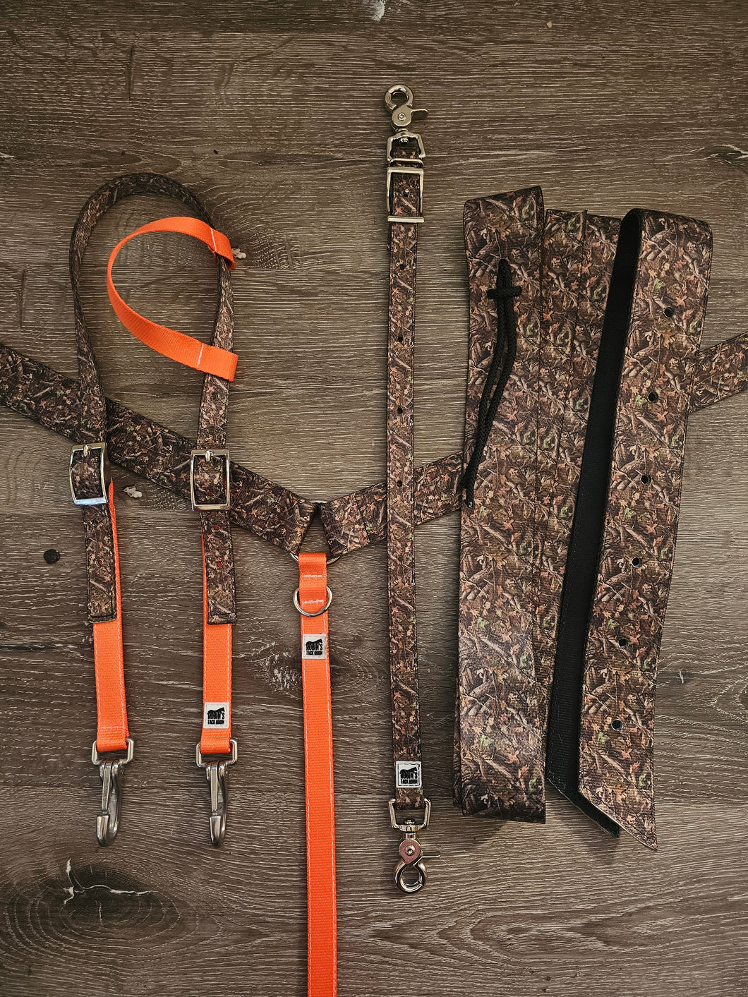 Orange camo tack set