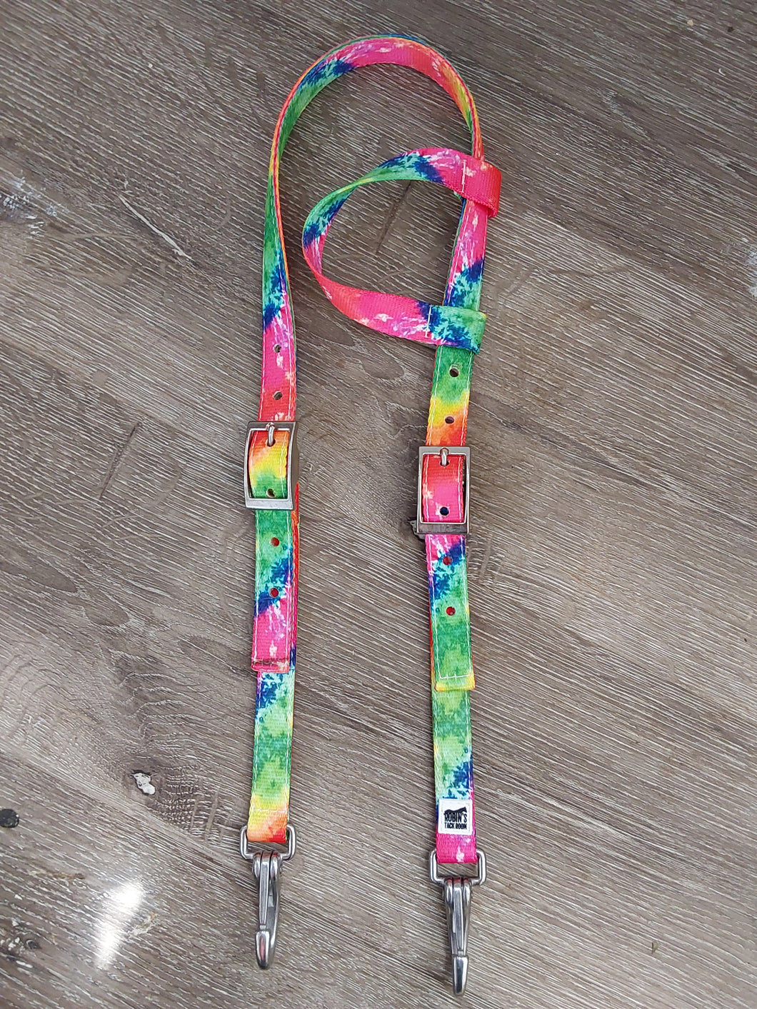 Neon tie dye headstall