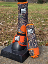 Load image into Gallery viewer, Camo and orange splint boots
