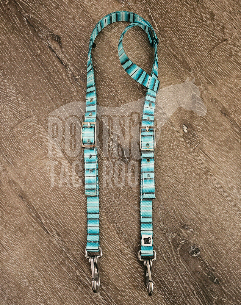 Blue serape headstall