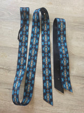 Load image into Gallery viewer, Blue aztec latigo and off billet set
