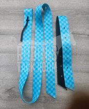 Load image into Gallery viewer, Blue checkered latigo and off billet set
