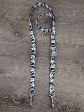 Load image into Gallery viewer, Black and white cowprint headstall
