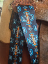 Load image into Gallery viewer, Blue aztec latigo and off billet set

