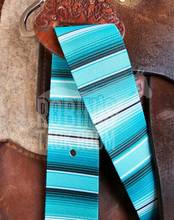 Load image into Gallery viewer, Blue serape latigo and off billet set
