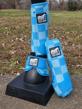 Load image into Gallery viewer, Blue checkers splint boots
