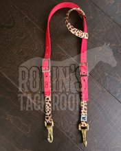 Load image into Gallery viewer, Red and leopard headstall
