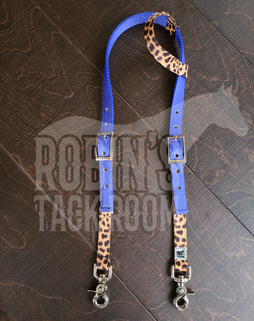 Purple and leopard headstall