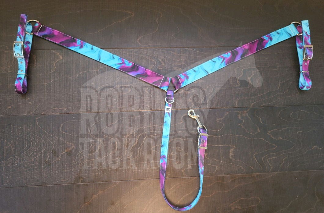 Blue and purple swirl breastcollar