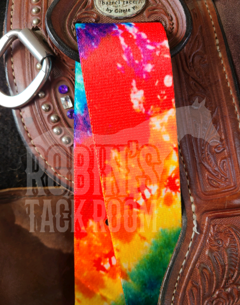 Tie dye latigo and off billet set