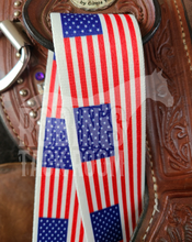 Load image into Gallery viewer, American flag latigo and off billet set
