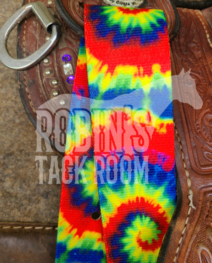 Tie dye swirl latigo and off billet set