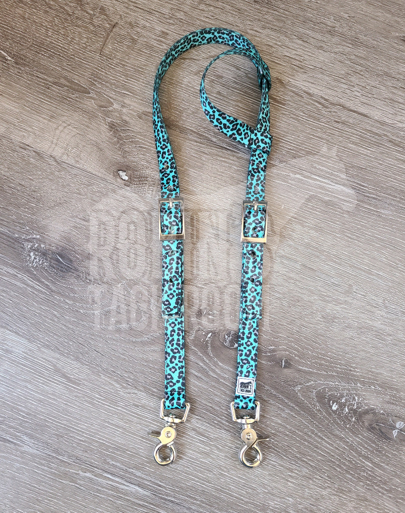 Turquoise cheetah headstall