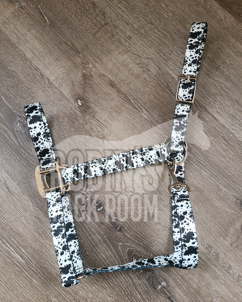 Black and white cowprint Halter